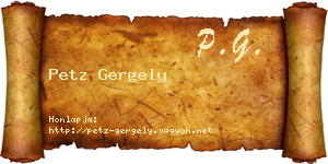 Petz Gergely névjegykártya
