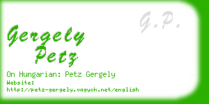 gergely petz business card